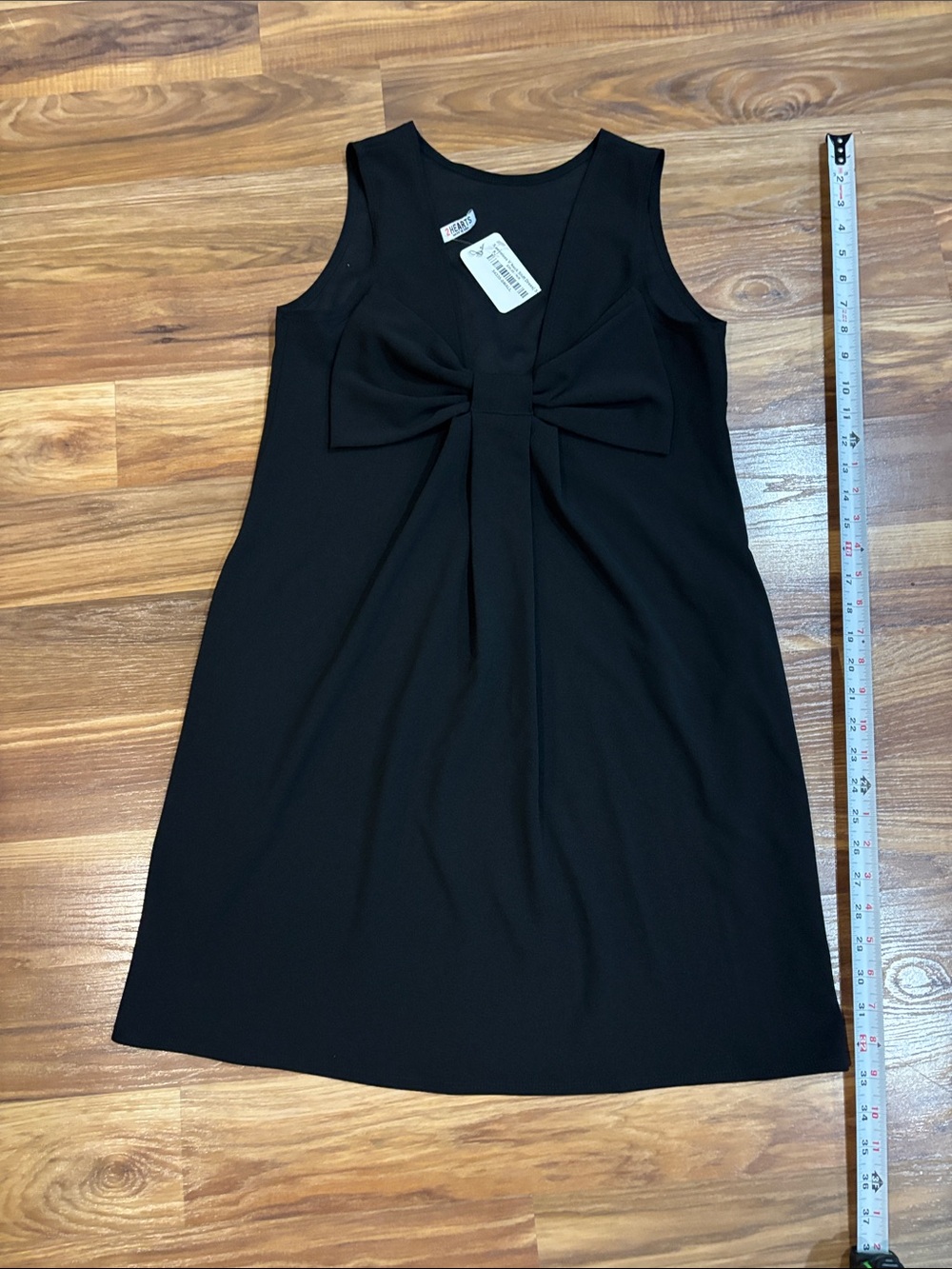 NWT Sleeveless Stretchy Black Bow in BACK Mini Dress Sz Small